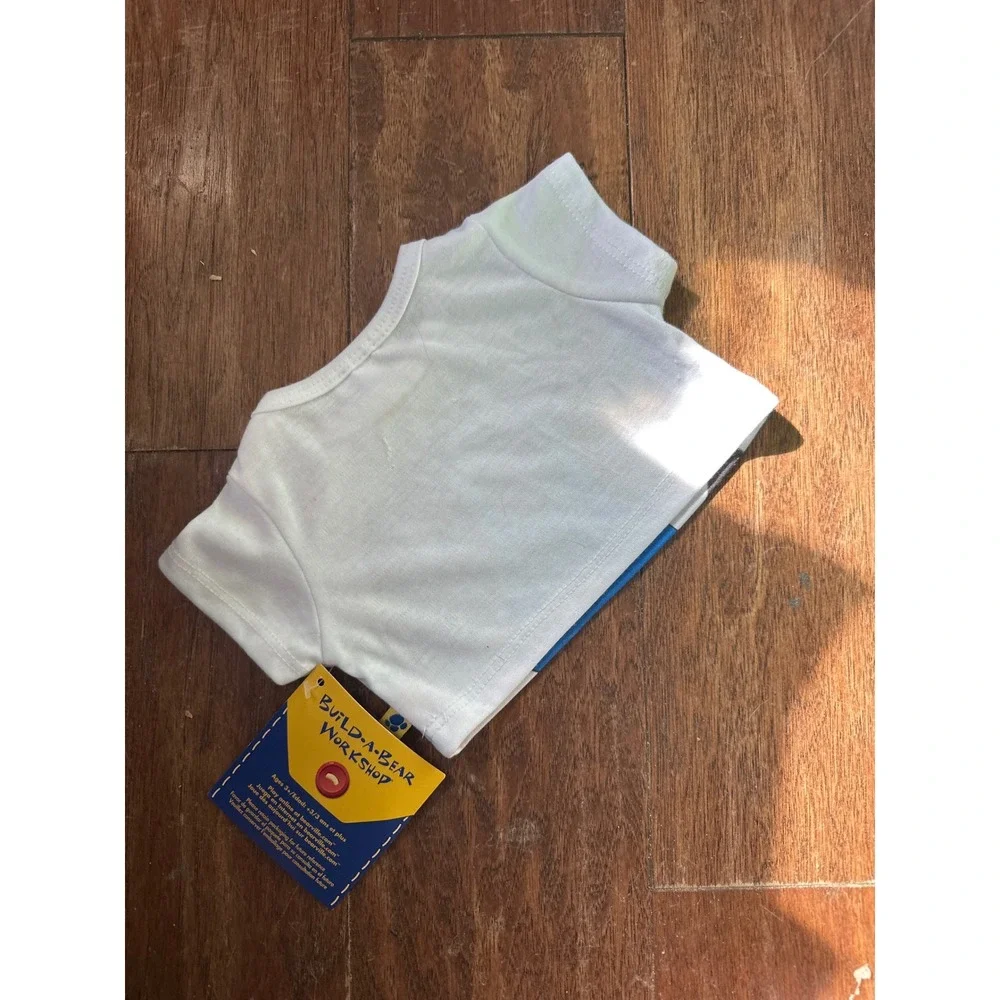 Build-A-Bear Workshop White Chimpanzee Graphic T-Shirt Toy Clothing NWT‎